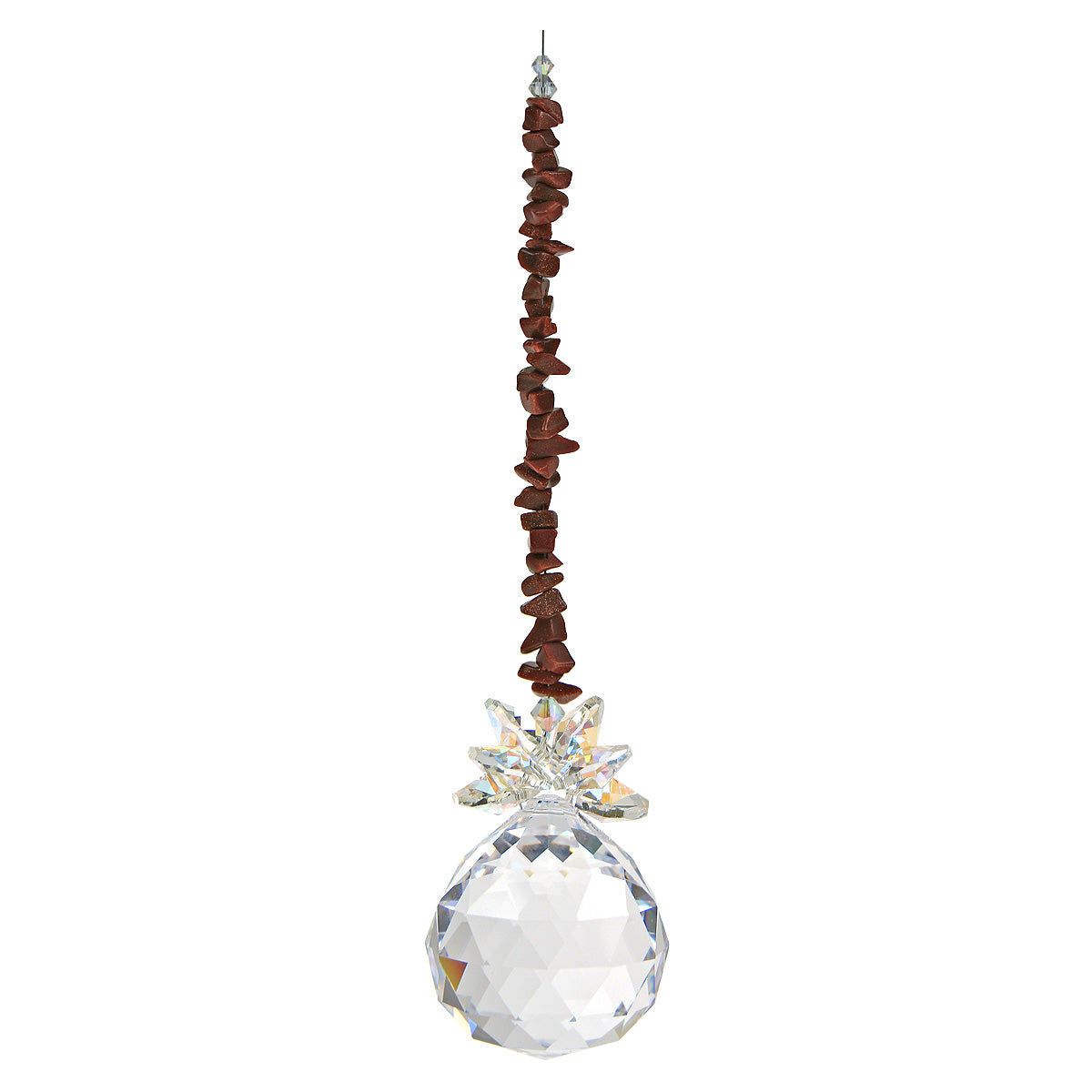 Gem Chip Crystal Cluster Suncatcher with Sphere Drop