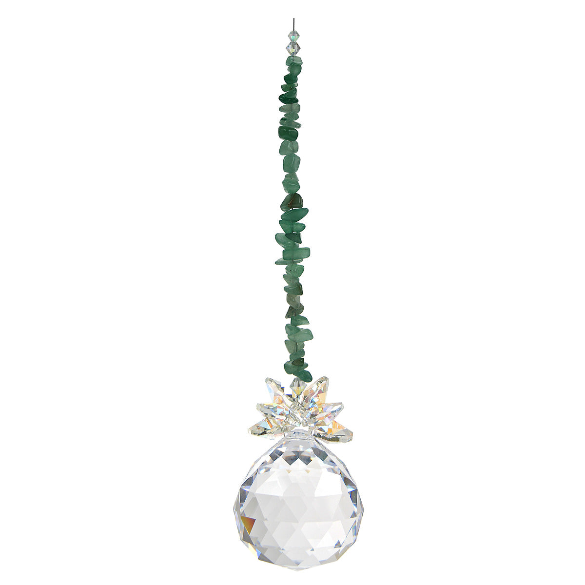 Gem Chip Crystal Cluster Suncatcher with Sphere Drop