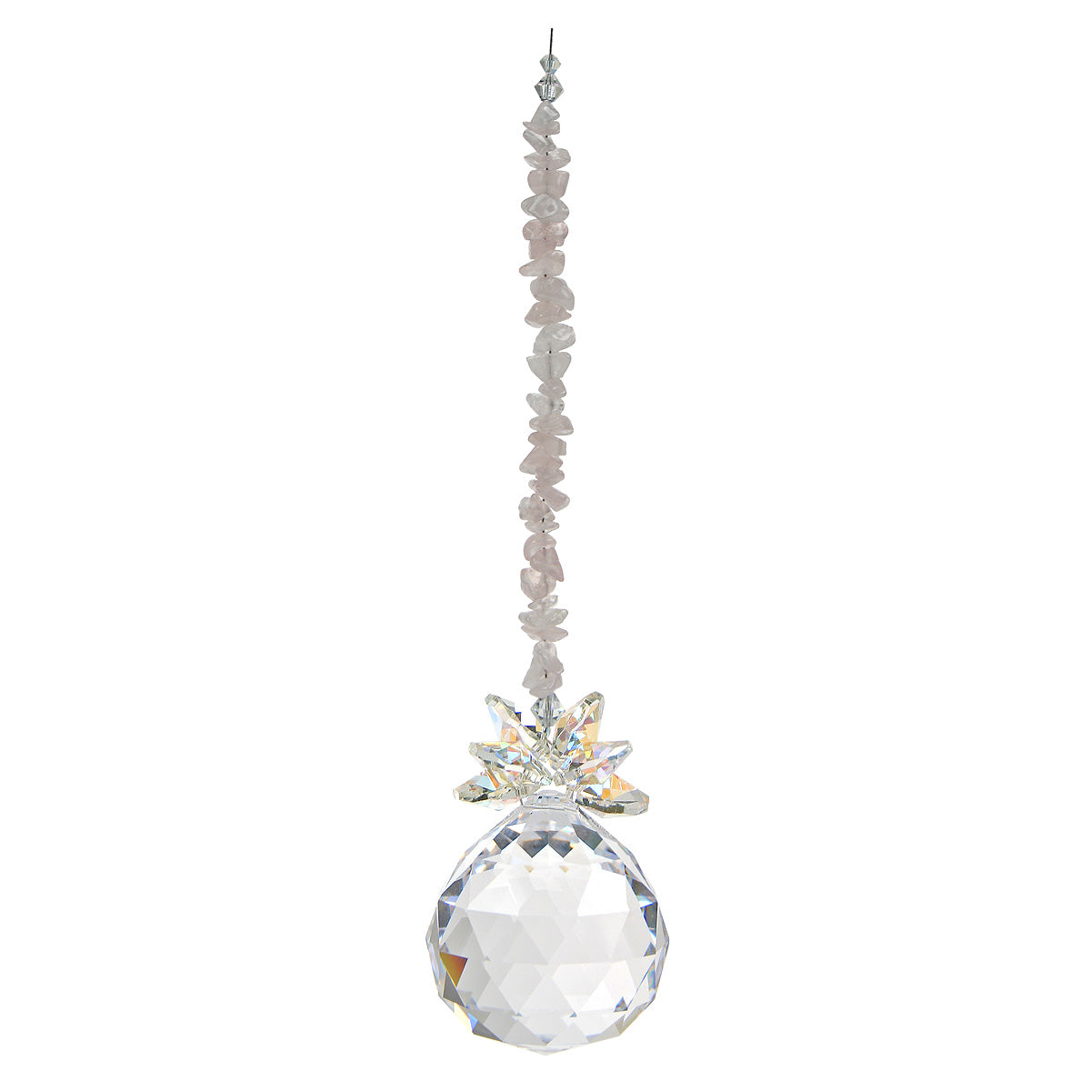 Gem Chip Crystal Cluster Suncatcher with Sphere Drop