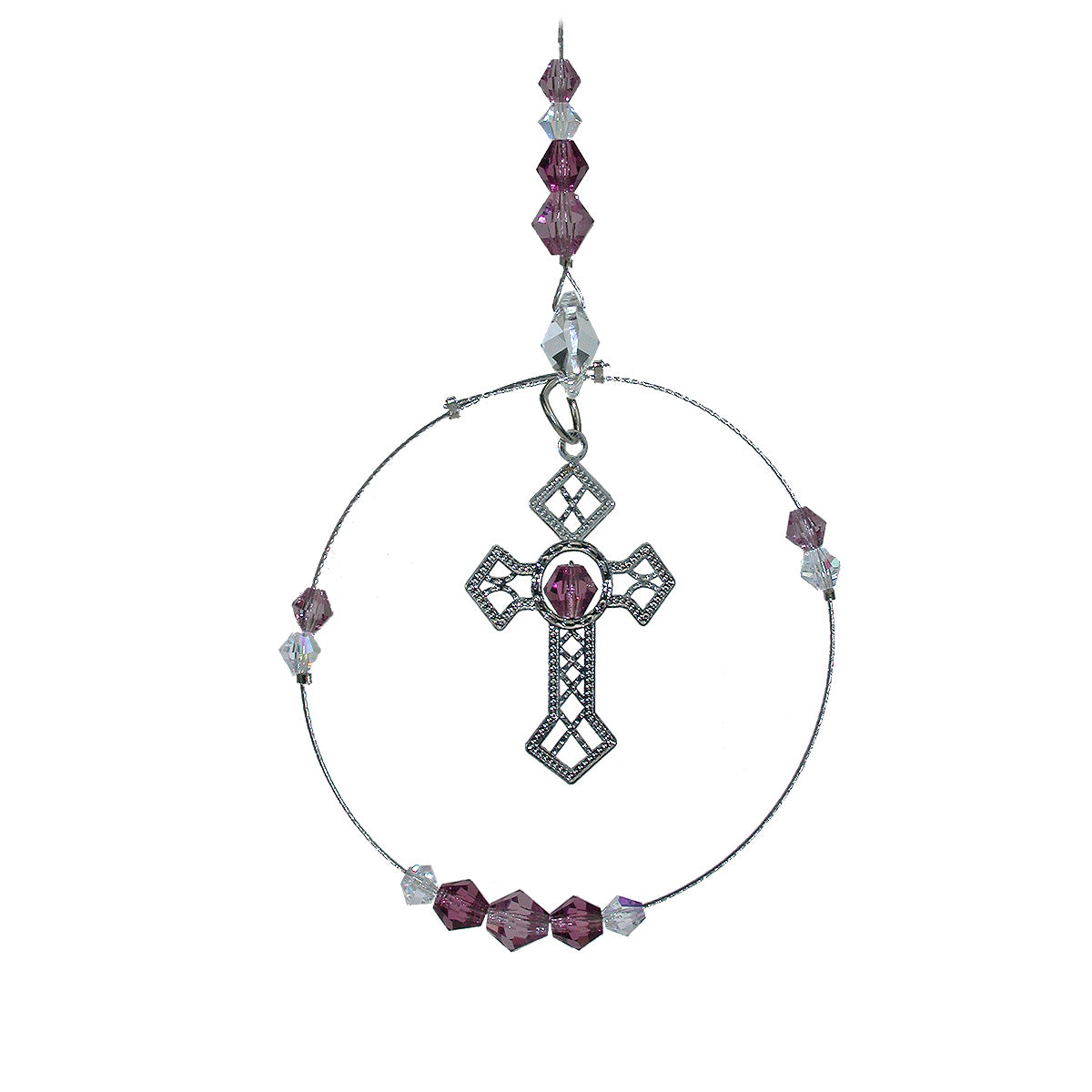 Crystal Cross Circle Suncatcher