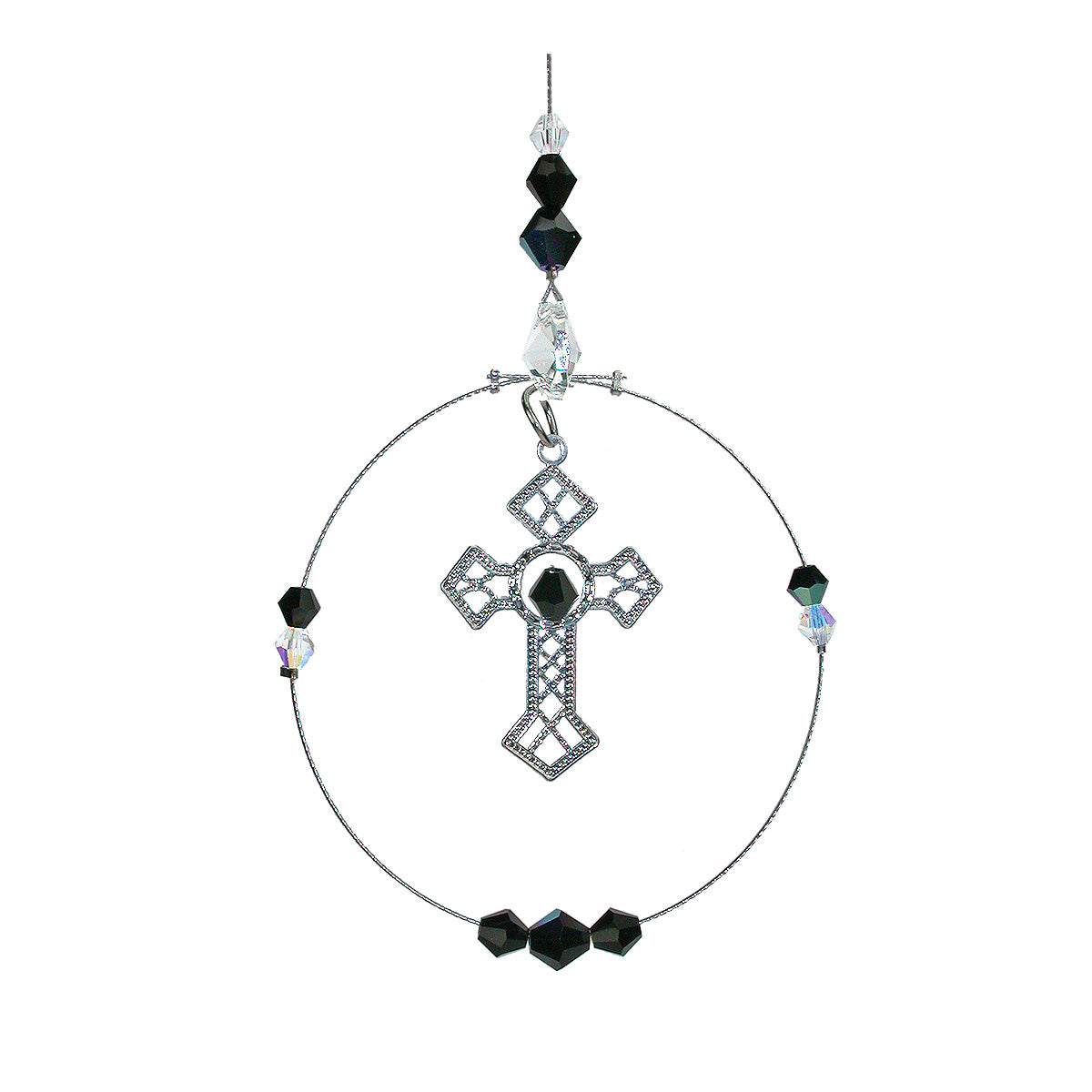 Crystal Cross Circle Suncatcher