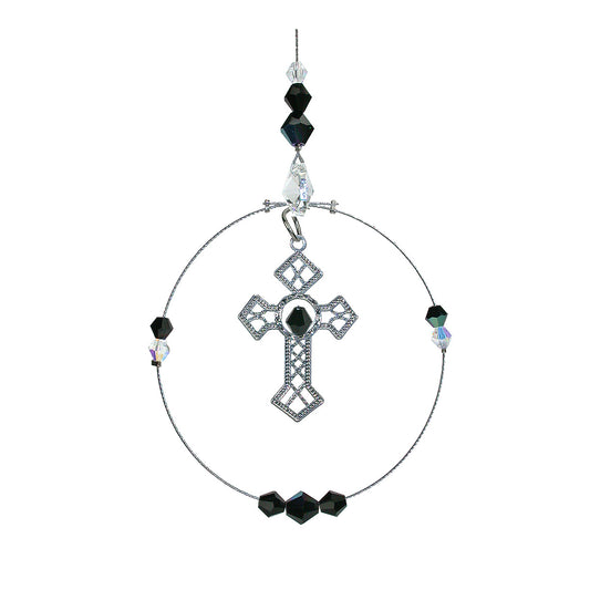 Crystal Cross Circle Suncatcher