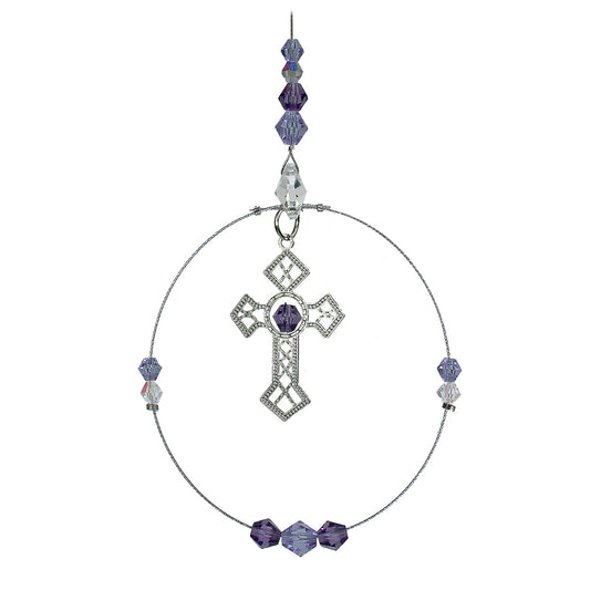 Crystal Cross Circle Suncatcher