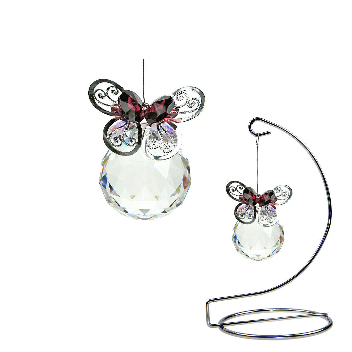 Crystal Butterfly Suncatcher on Display Stand