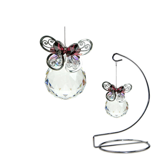 Crystal Butterfly Suncatcher on Display Stand
