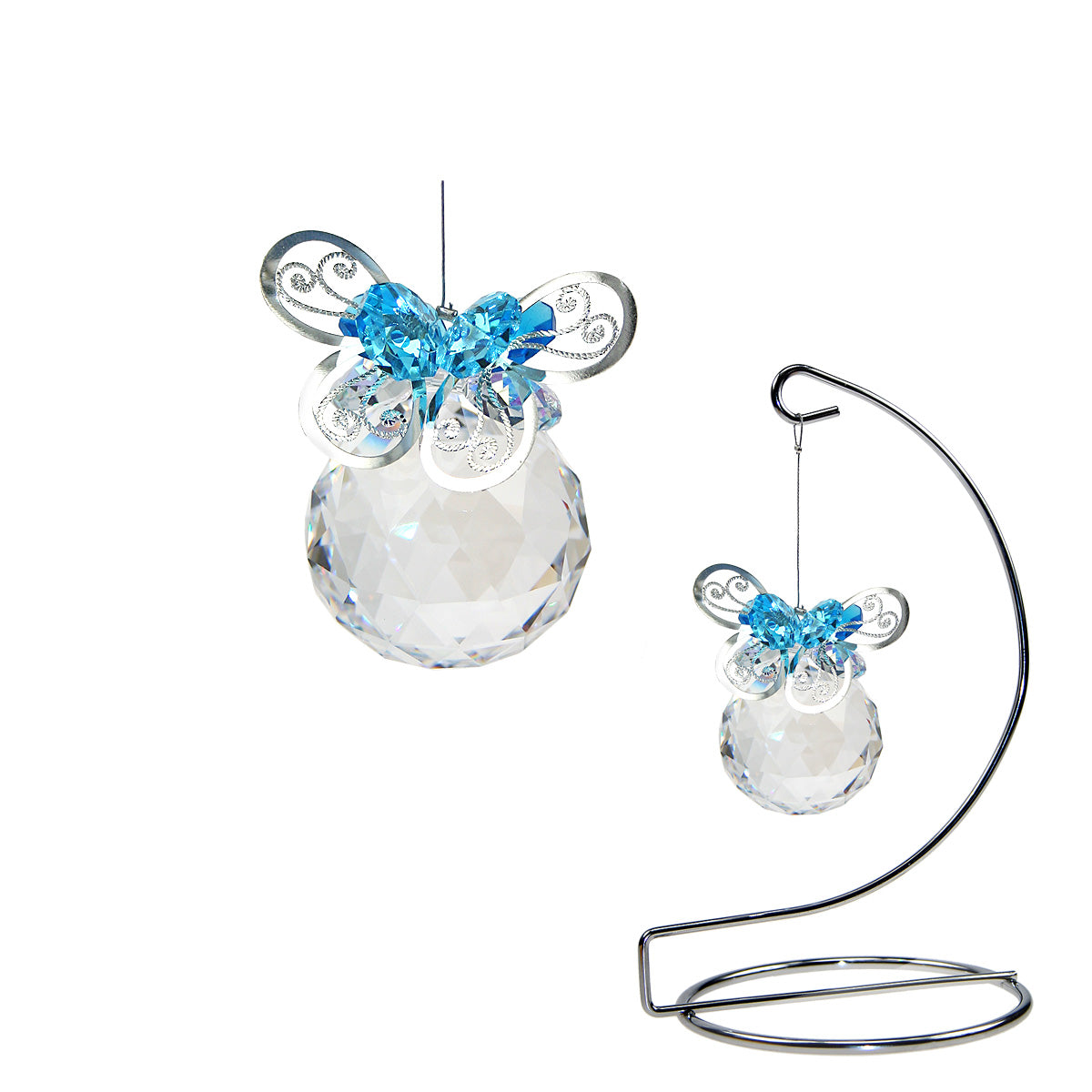 Crystal Butterfly Suncatcher on Display Stand