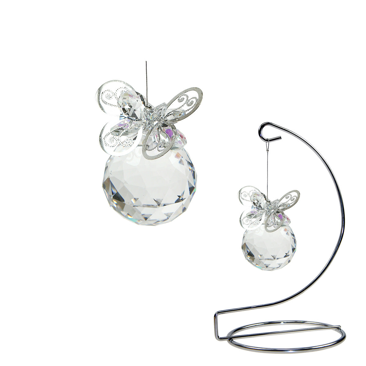 Crystal Butterfly Suncatcher on Display Stand
