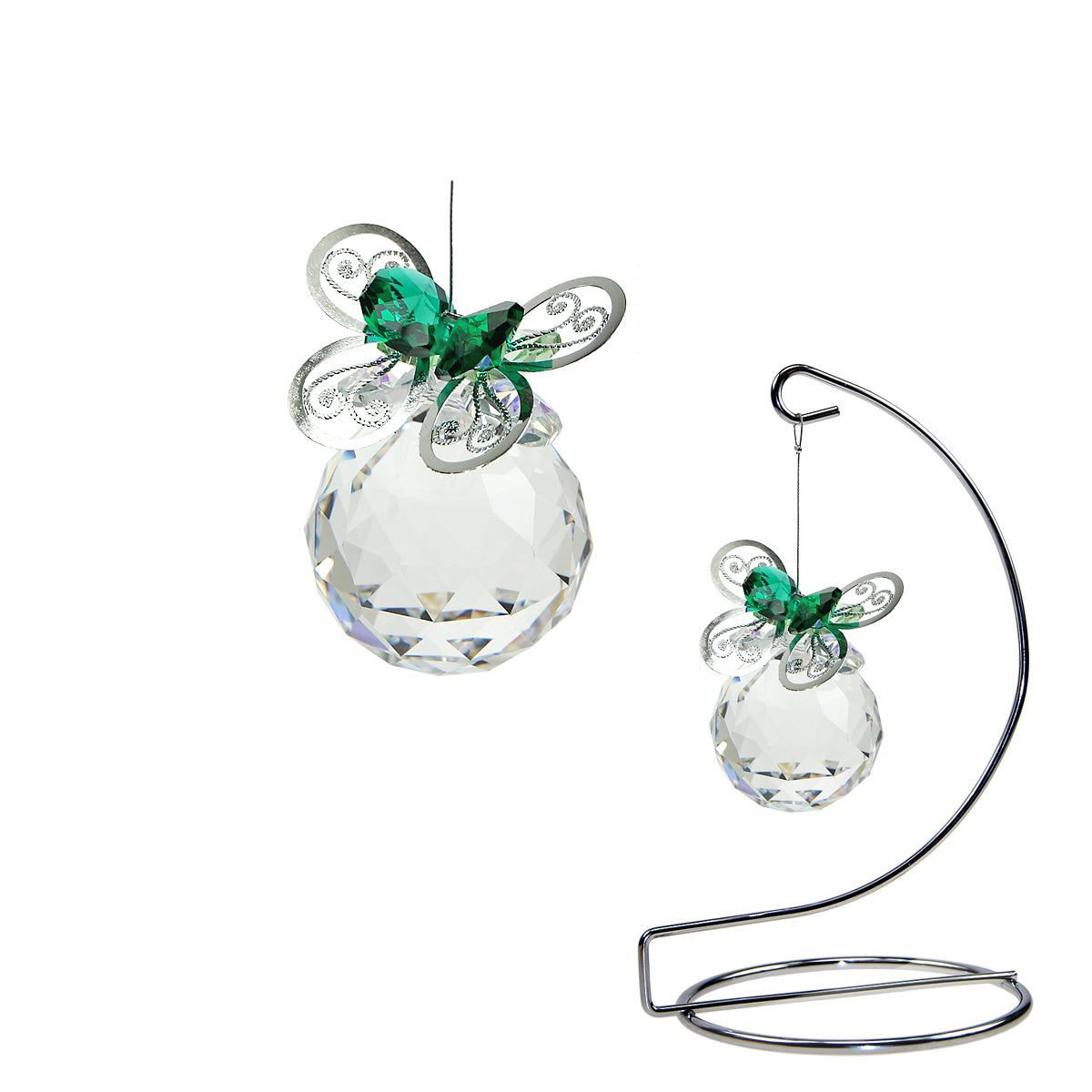 Crystal Butterfly Suncatcher on Display Stand