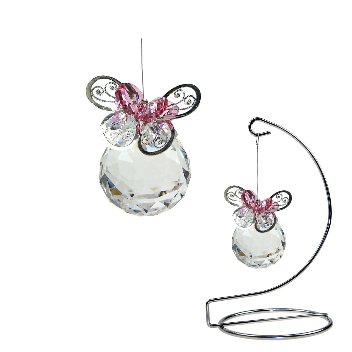 Crystal Butterfly Suncatcher on Display Stand