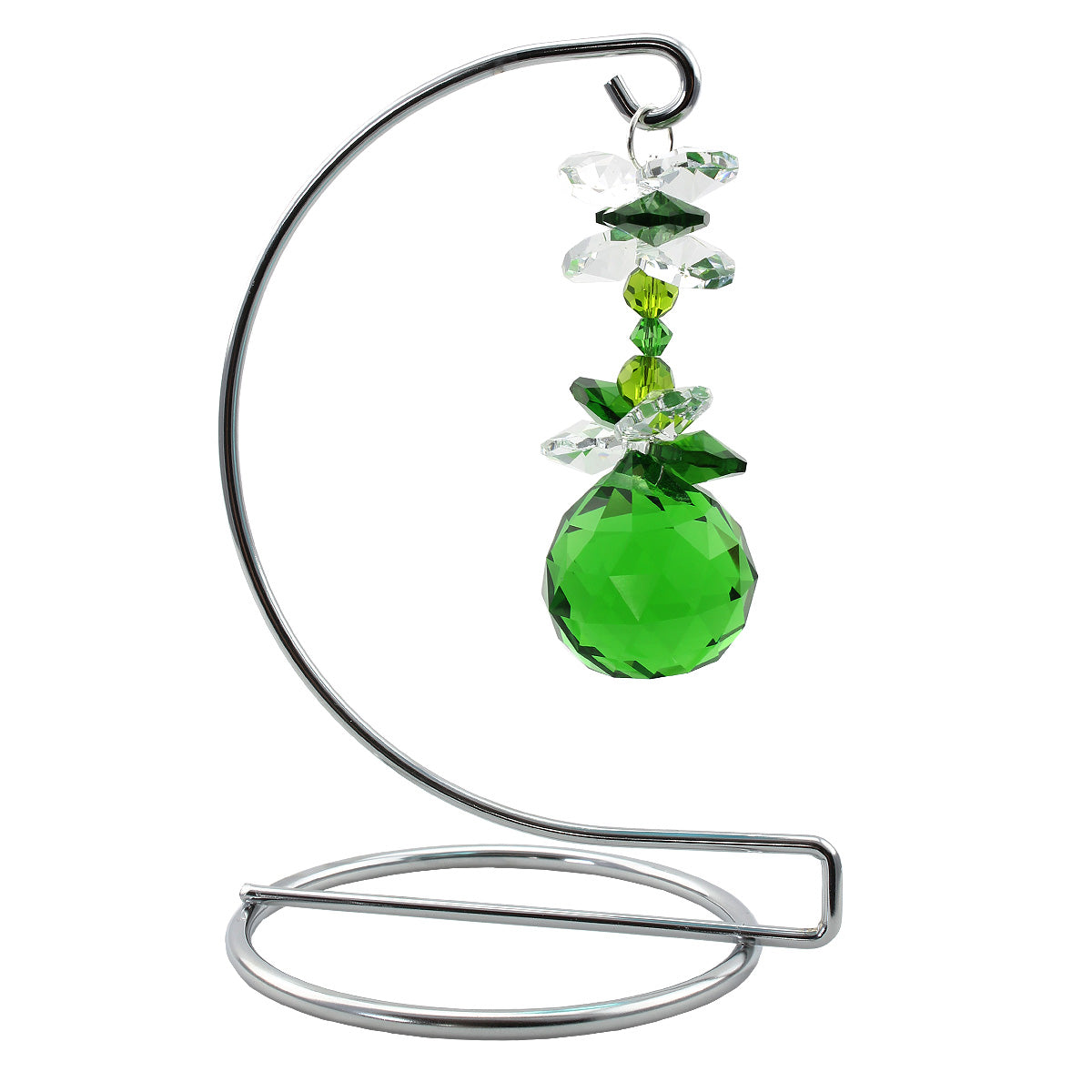 Crystal Sphere Suncatcher on Display Stand