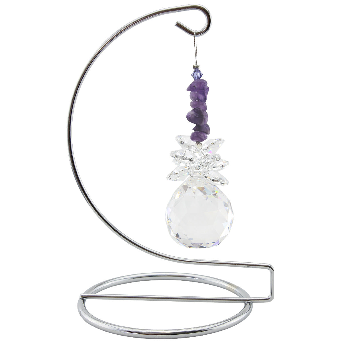 Gem Chip Cluster Crystal Suncatcher on Display Stand