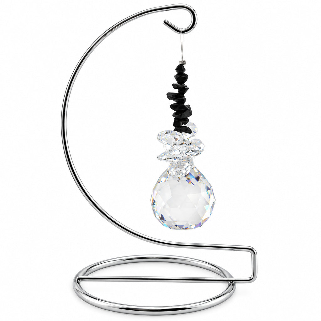 Gem Chip Cluster Crystal Suncatcher on Display Stand
