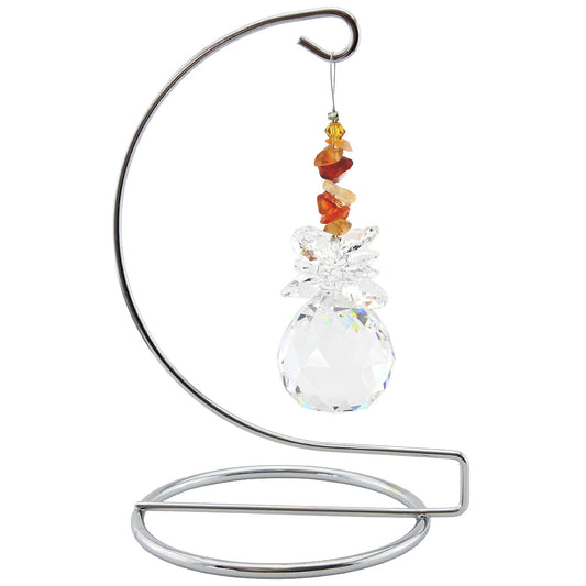 Gem Chip Cluster Crystal Suncatcher on Display Stand