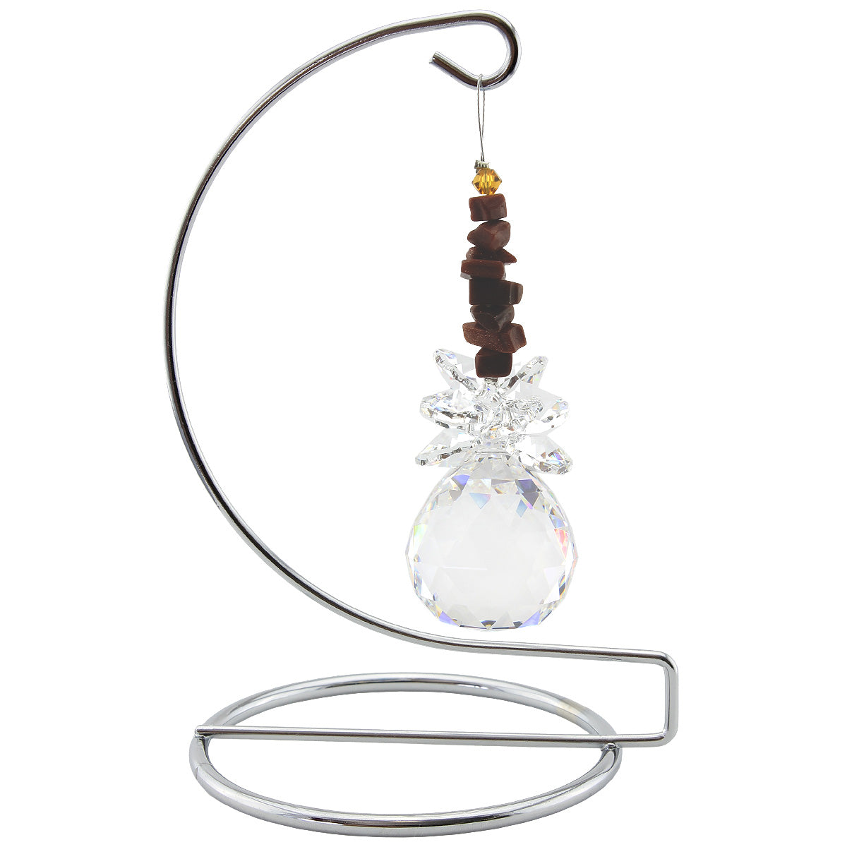 Gem Chip Cluster Crystal Suncatcher on Display Stand