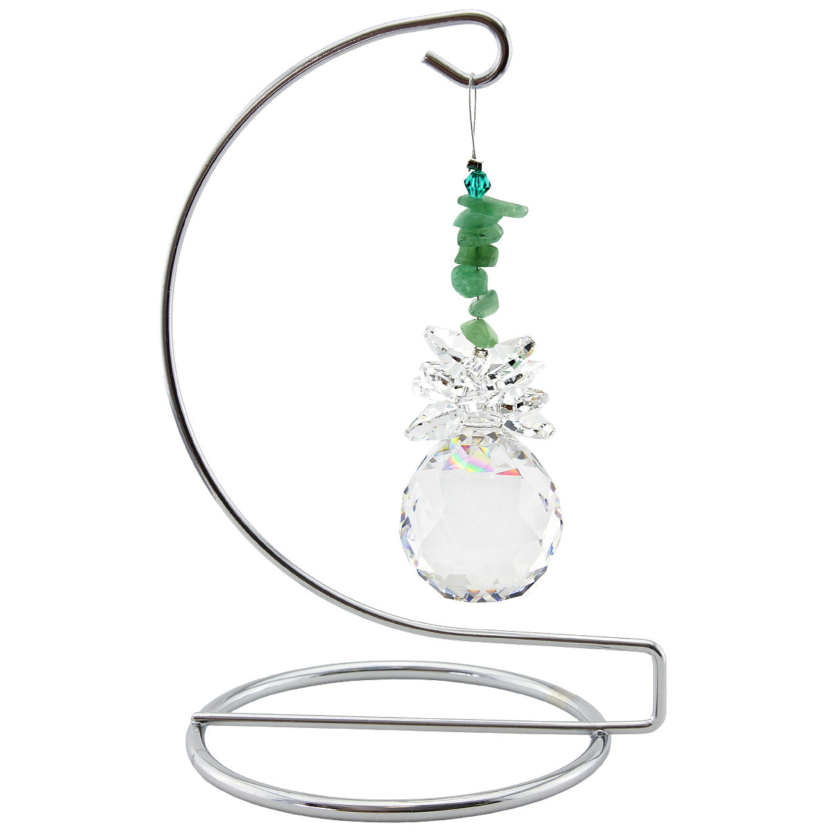 Gem Chip Cluster Crystal Suncatcher on Display Stand