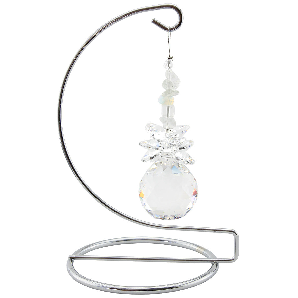 Gem Chip Cluster Crystal Suncatcher on Display Stand