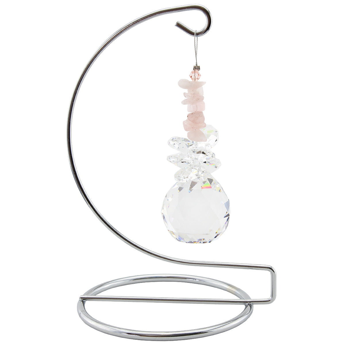 Gem Chip Cluster Crystal Suncatcher on Display Stand