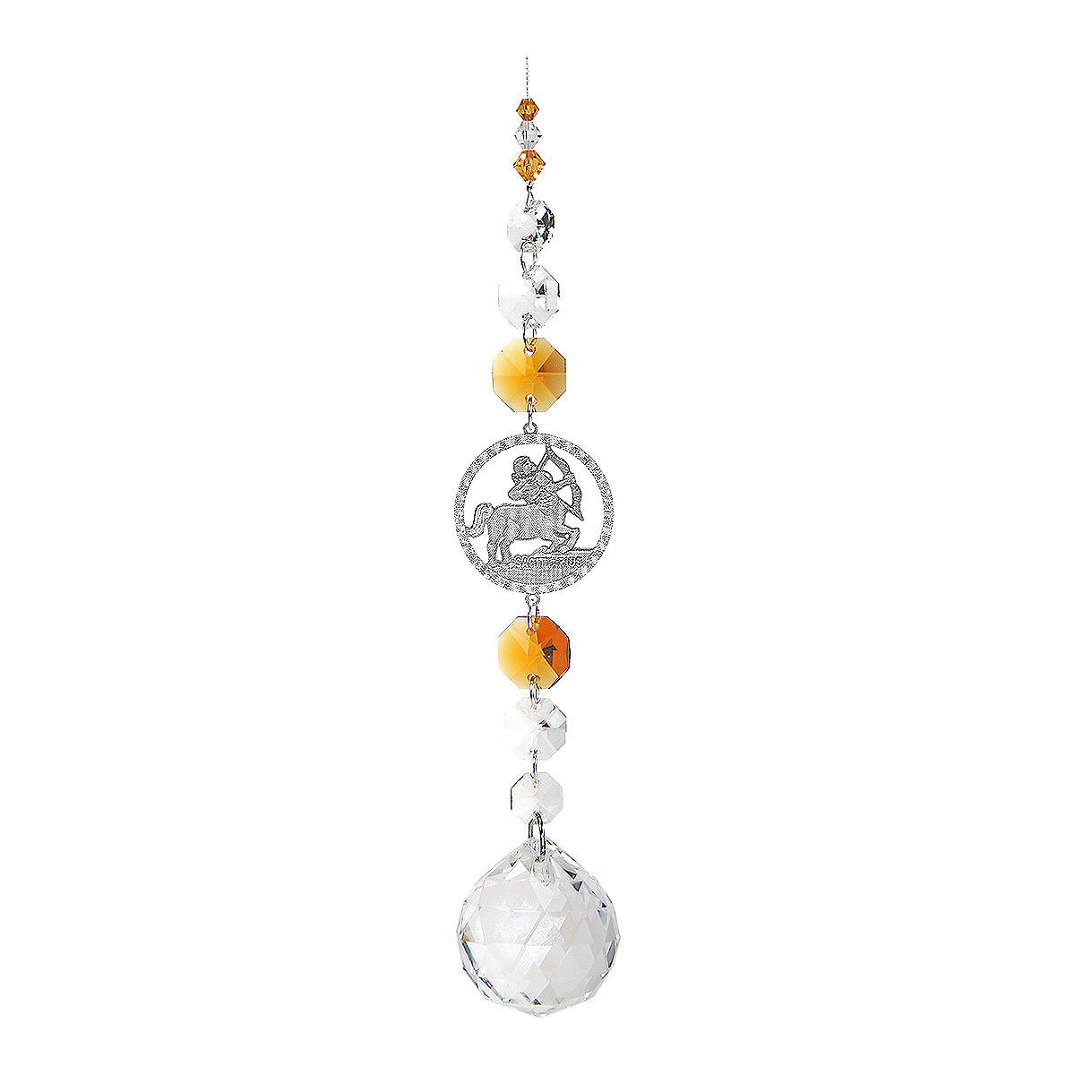 Sagittarius suncatcher on a chain with sphere drop