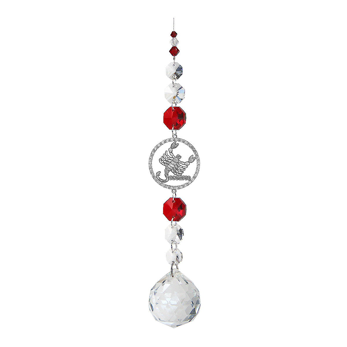 Scorpio suncatcher on a chain with sphere drop