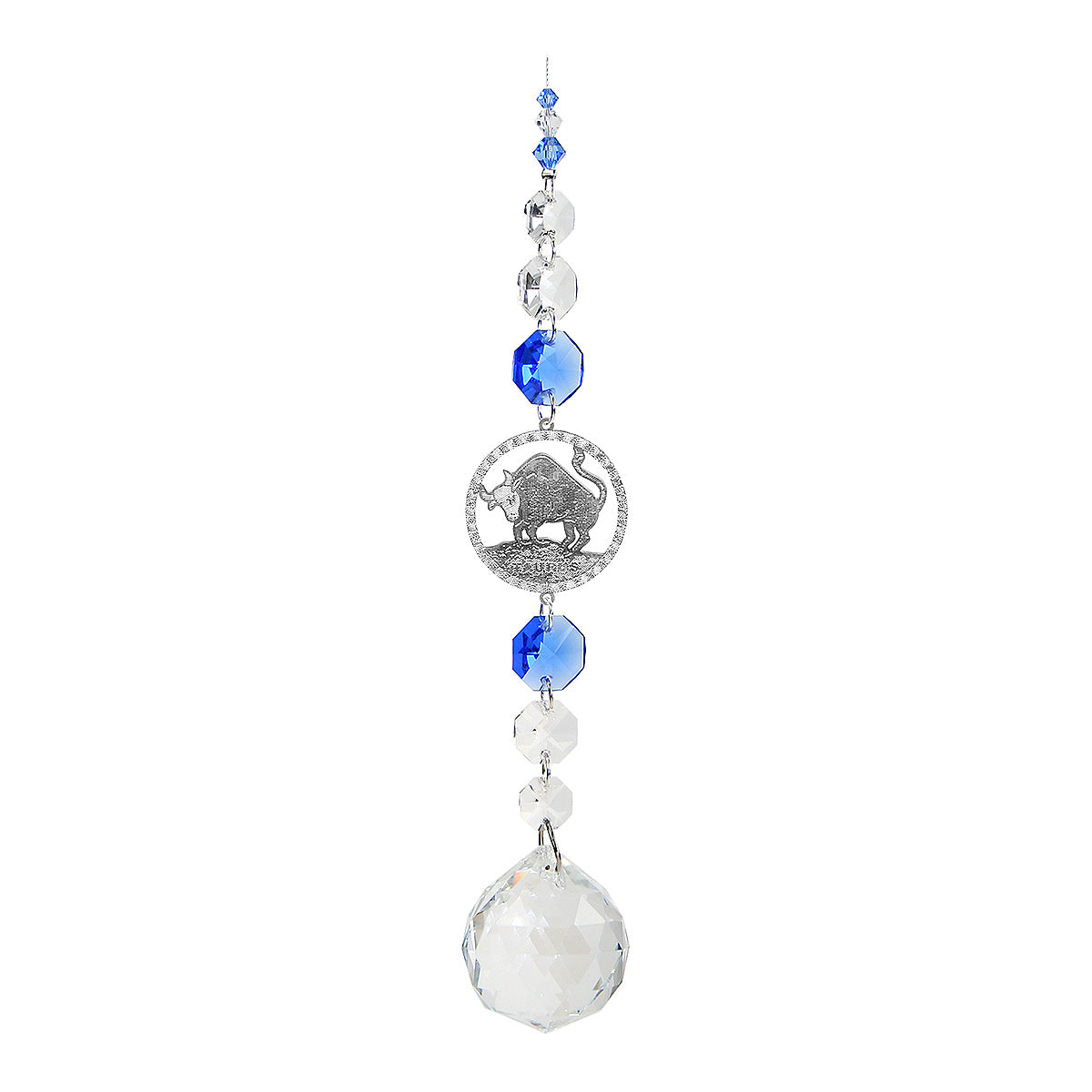 Taurus suncatcher on a chain with sphere drop