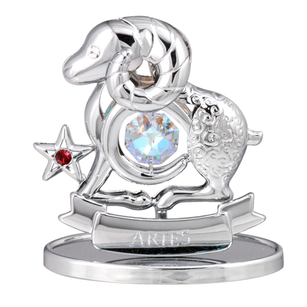 Crystocraft Aries Zodiac Ornament with Bohemia Crystals