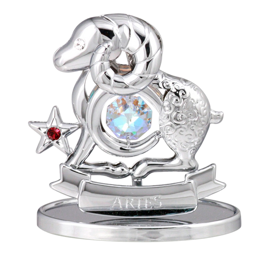 Crystocraft Aries Zodiac Ornament with Bohemia Crystals