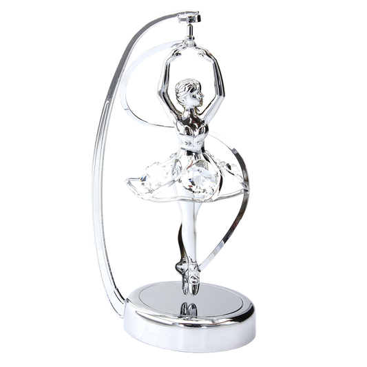 Crystocraft Ballerina Spiral Spinner Ornament with Bohemia Crystals