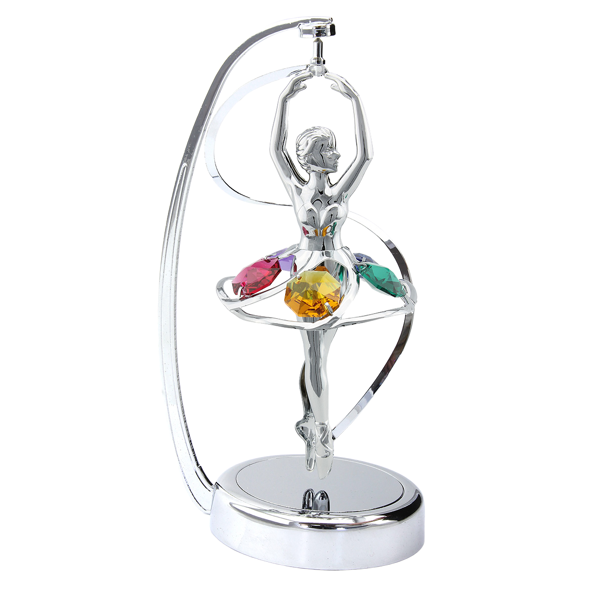 Crystocraft Ballerina Spiral Spinner Ornament with Bohemia Crystals