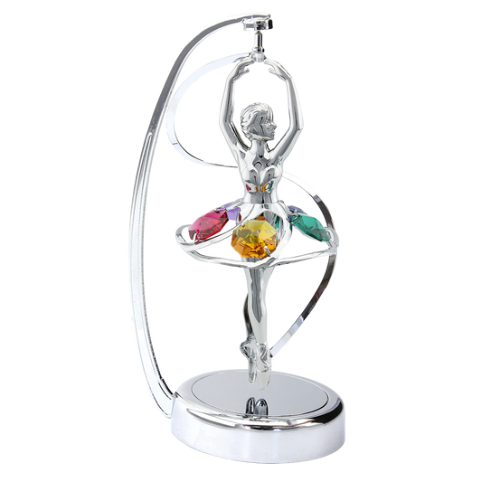 Crystocraft Ballerina Spiral Spinner Ornament with Bohemia Crystals