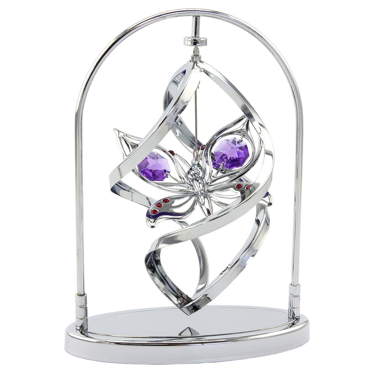 Crystocraft Butterfly Spiral Spinner Ornament with Bohemia Crystals