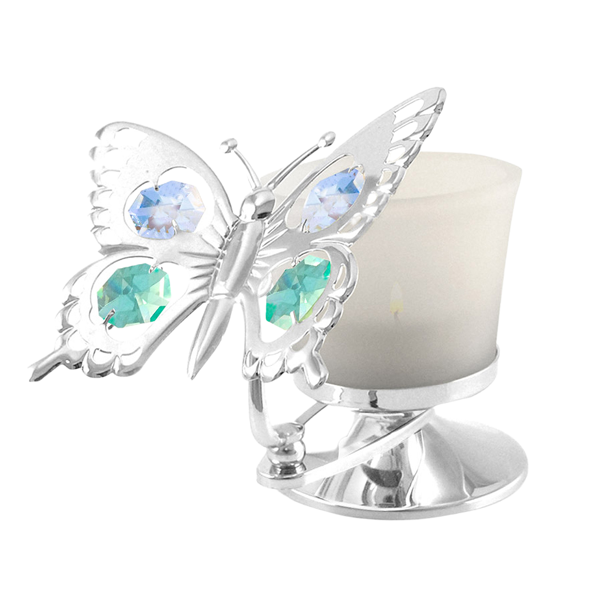 Crystocraft Butterfly Tealight Candle Holder with Bohemia Crystals