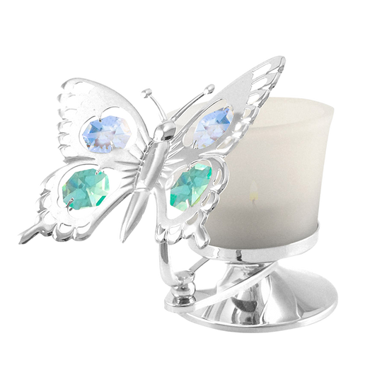 Crystocraft Butterfly Tealight Candle Holder with Bohemia Crystals