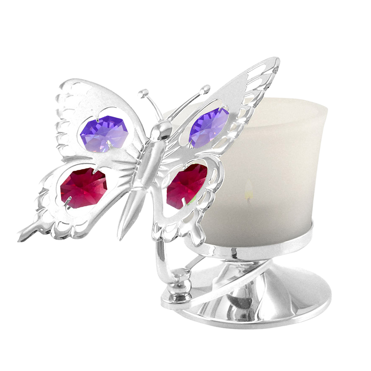 Crystocraft Butterfly Tealight Candle Holder with Bohemia Crystals