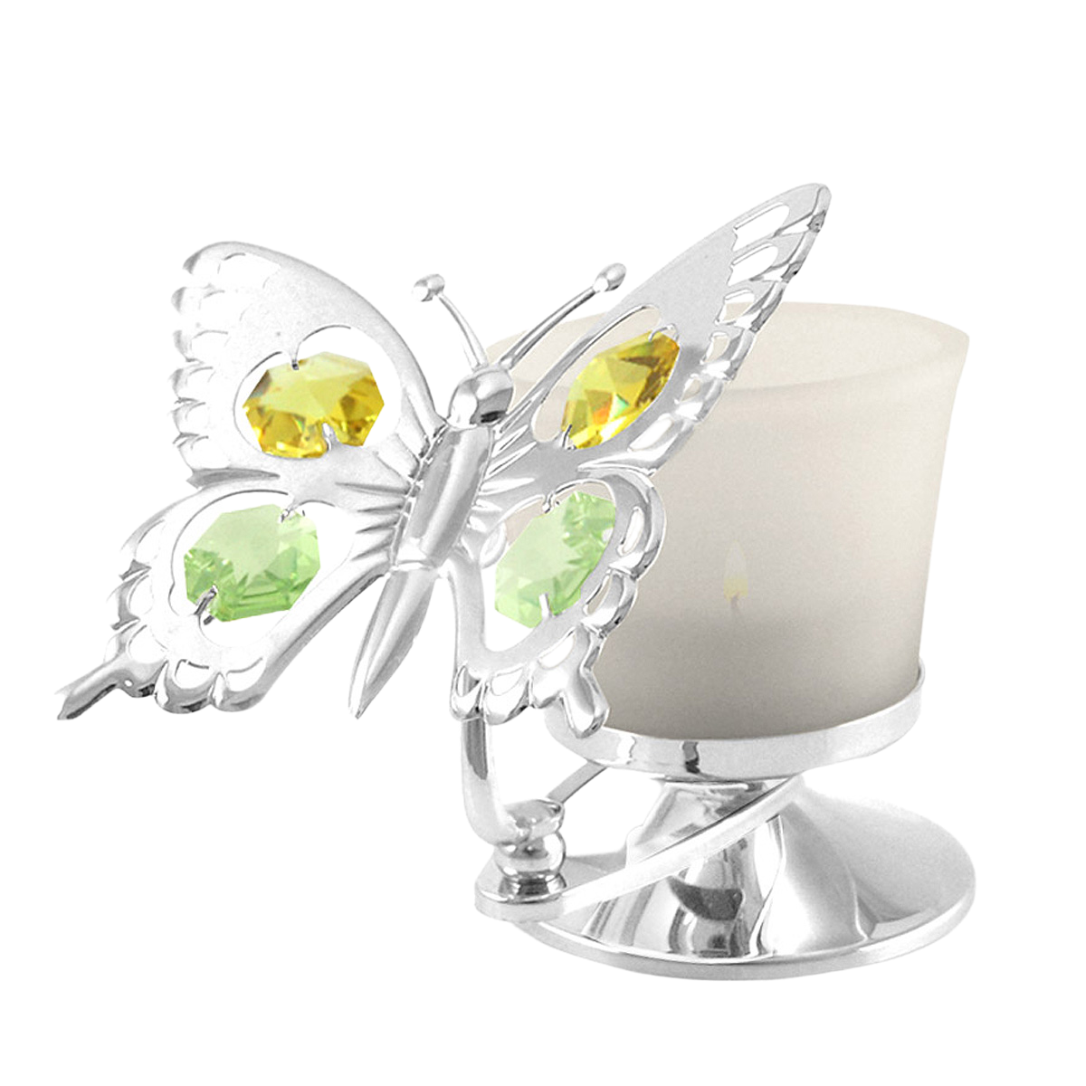 Crystocraft Butterfly Tealight Candle Holder with Bohemia Crystals