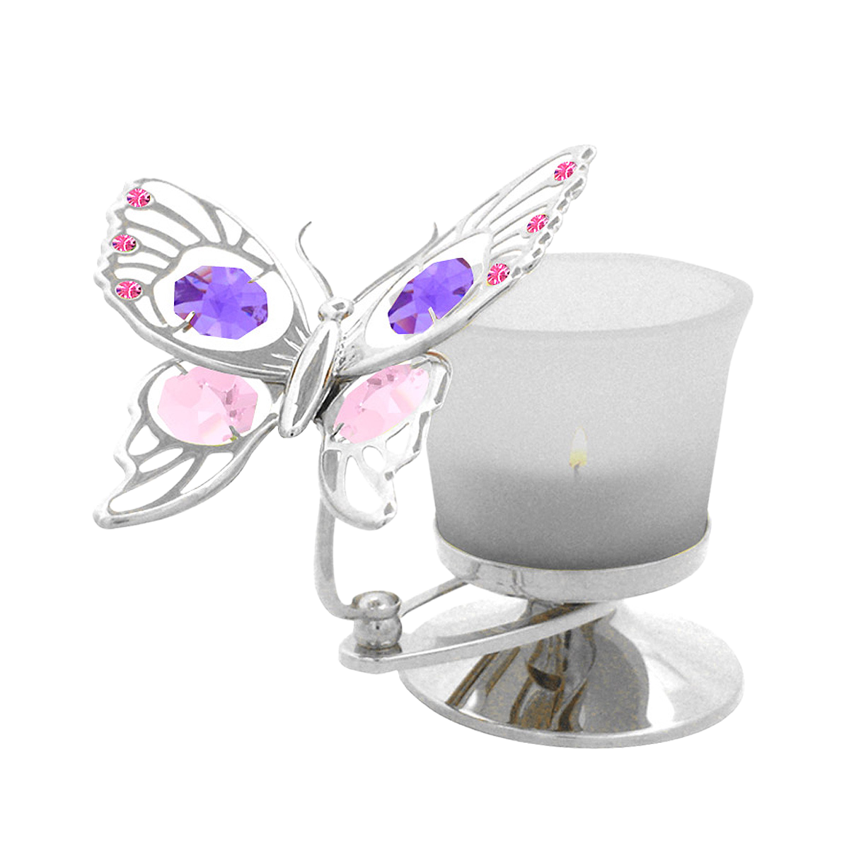 Crystocraft Butterfly Tealight Candle Holder with Bohemia Crystals