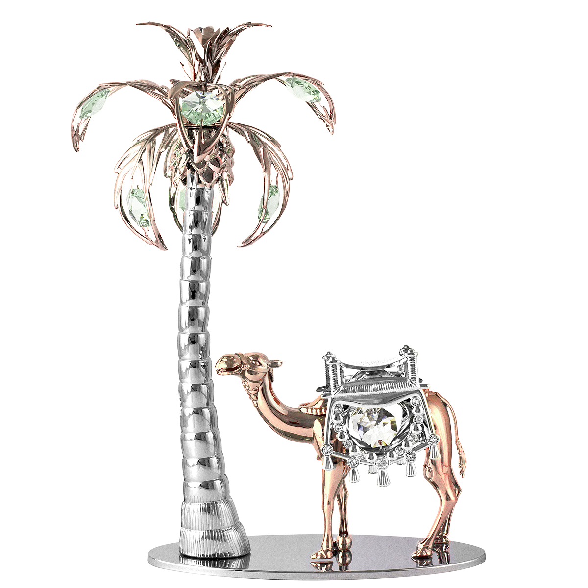 Crystocraft Camel and Palm Tree Ornament with Bohemia Crystals