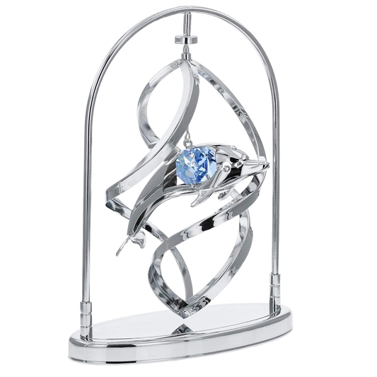 Crystocraft Dolphin Spiral Spinner Ornament with Bohemia Crystals