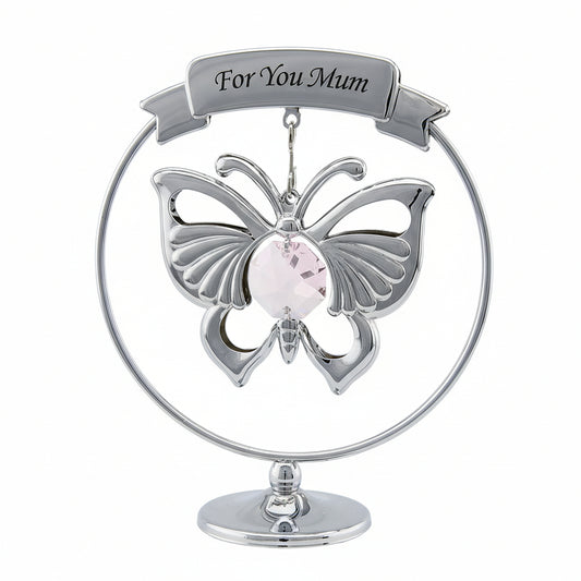 Crystocraft Emperor Butterfly “For You Mum” Ornament with Bohemia Crystals