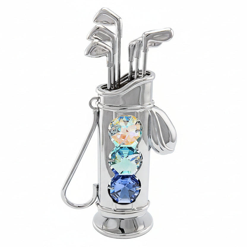Crystocraft Golf Bag Ornament with Bohemia Crystals