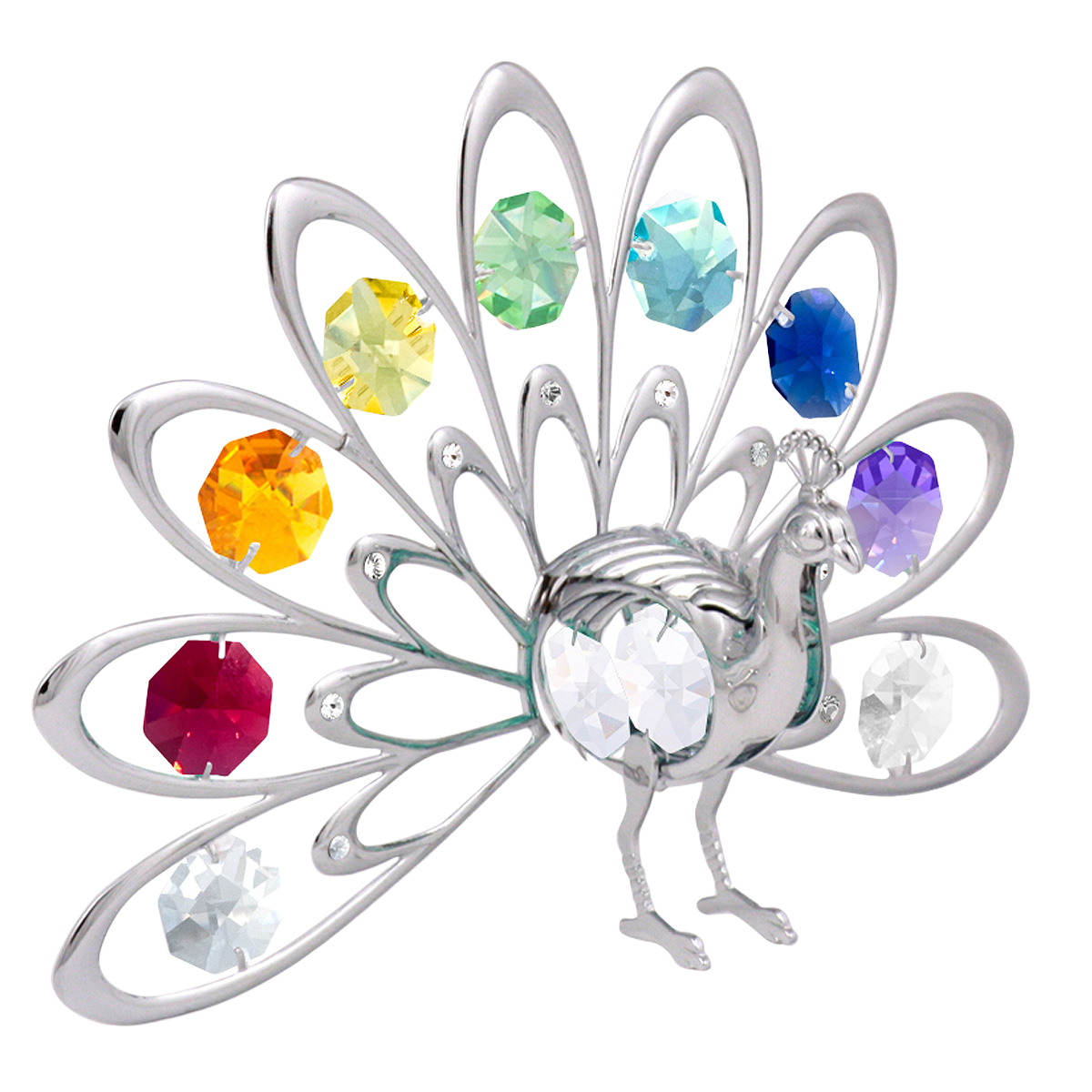 Crystocraft Peacock Ornament with Bohemia Crystals