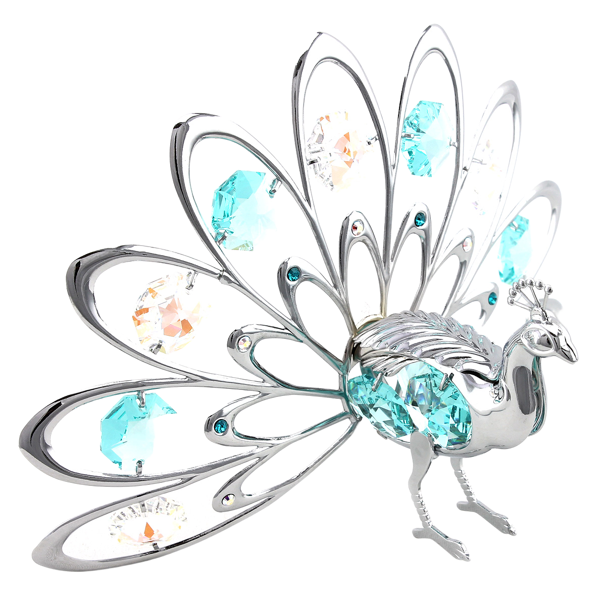 Crystocraft Peacock Ornament with Bohemia Crystals