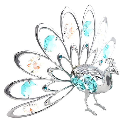 Crystocraft Peacock Ornament with Bohemia Crystals