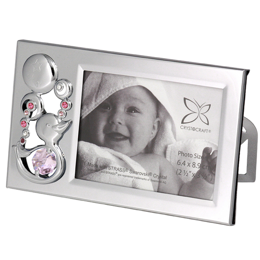 Crystocraft Duckling Baby Photo Frame Keepsake with Bohemia Crystals