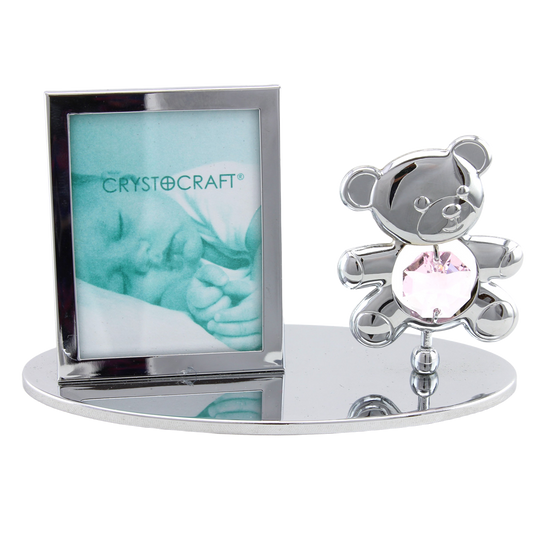 Crystocraft Teddy Bear Photo Frame with Bohemia Crystals