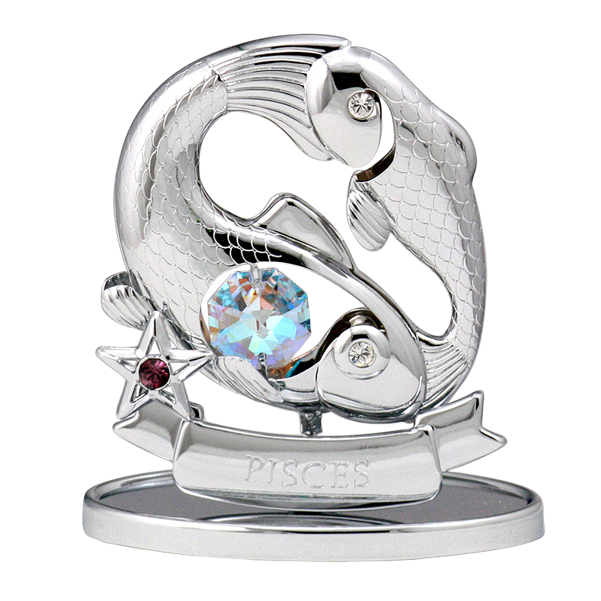 Crystocraft Pisces Zodiac figure with crystals