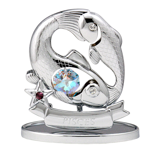 Crystocraft Pisces Zodiac figure with crystals