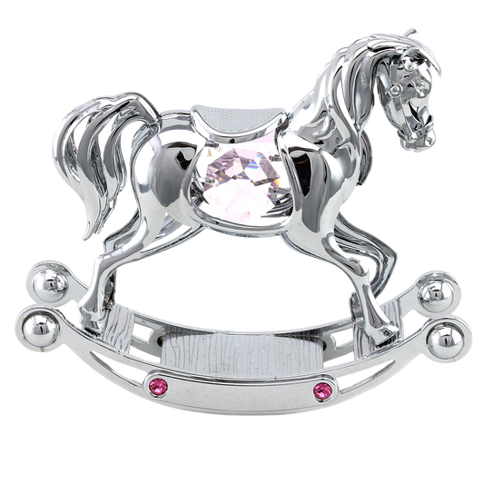 Crystocraft Rocking Horse Ornament with Bohemia Crystals