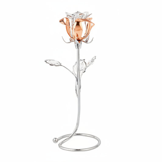 Crystocraft Rose Ornament with Bohemia Crystals