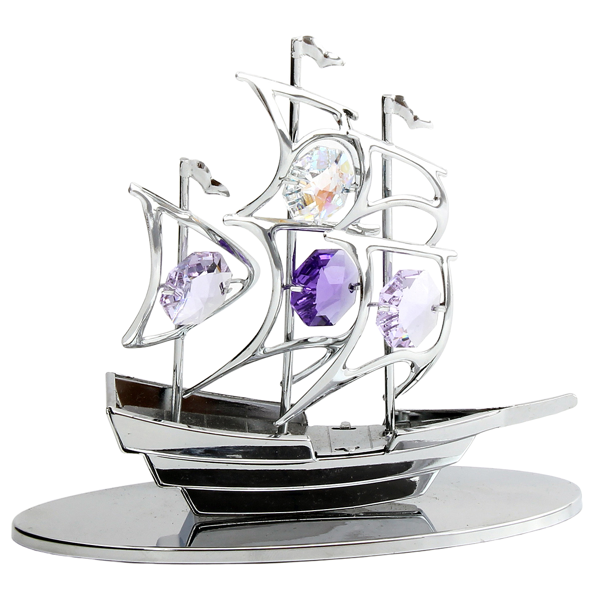 Crystocraft Sailboat Ornament with Bohemia Crystals