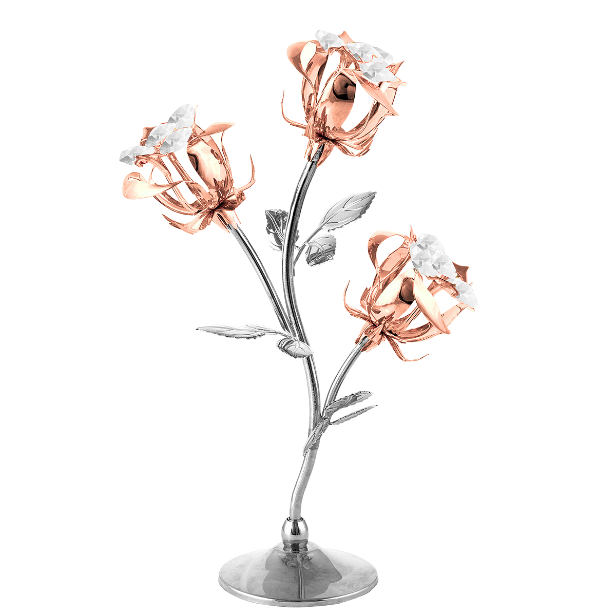 Crystocraft Triple Rose Ornament with Bohemia Crystals